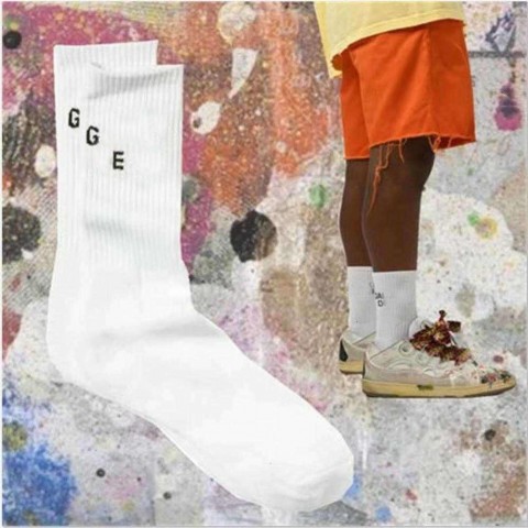 Wholesale Organic Cotton Men's Basketball Socks - Breathable & Matching Rib Letter Design