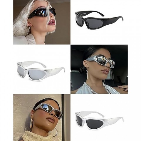 Y2K-Inspired Unisex Three-Pair Sunglasses Collection with UV400 Protection