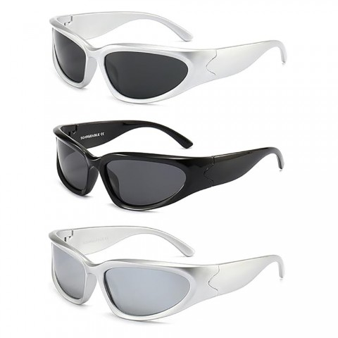 Y2K-Inspired Unisex Three-Pair Sunglasses Collection with UV400 Protection