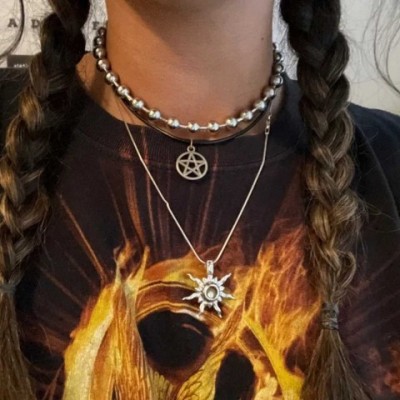 Gothic Grunge Y2K Chunky 10mm Ball Chain Choker Necklace for Unisex