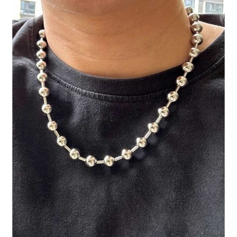 Gothic Grunge Y2K Chunky 10mm Ball Chain Choker Necklace for Unisex