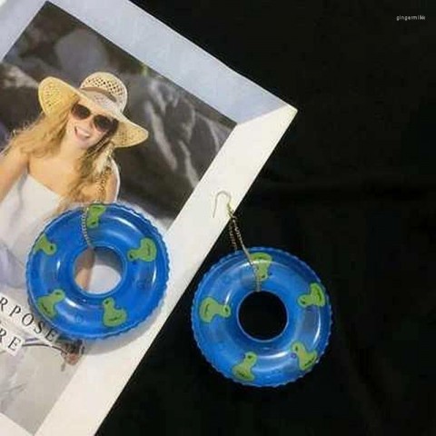 Punk Style Dangle Earrings for Women - Big Exaggerated Swimming Ring Jewelry