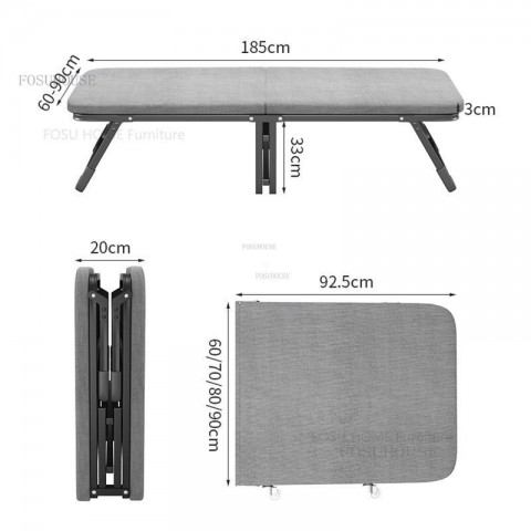 Stainless Steel Folding Nap Bed - Modern Arhat Design for Home & Outdoor Use