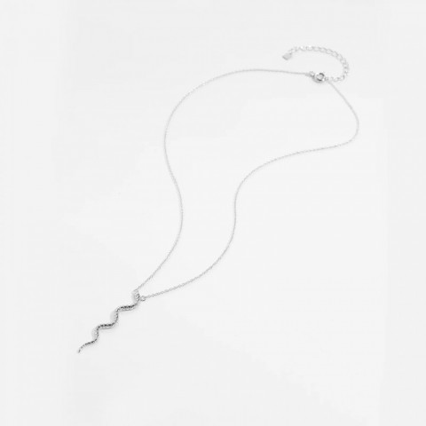 ANDYWEN Women's Sterling Silver Gold Snake Pendant Preppy Style Beach Necklace