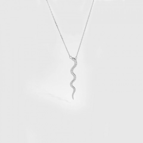 ANDYWEN Women's Sterling Silver Gold Snake Pendant Preppy Style Beach Necklace