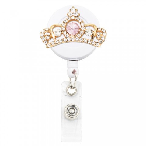 Charms Retractable Badge Reel Holder with Crystal ID and Belt Clip for Nurses