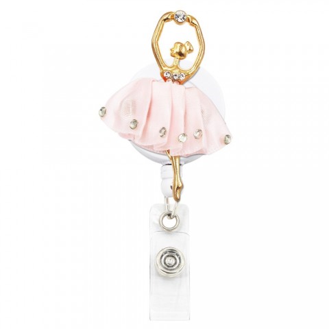 Charms Retractable Badge Reel Holder with Crystal ID and Belt Clip for Nurses