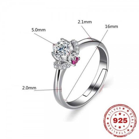 HOYON S925 Sterling Silver Crown Band Ring with Certified Diamond for Women's Engagement