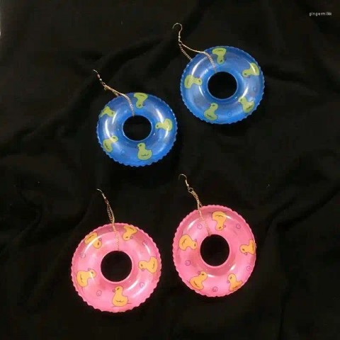 Punk Style Dangle Earrings for Women - Big Exaggerated Swimming Ring Jewelry