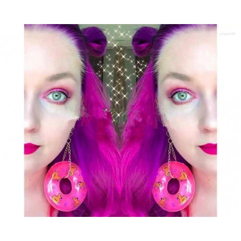 Punk Style Dangle Earrings for Women - Big Exaggerated Swimming Ring Jewelry