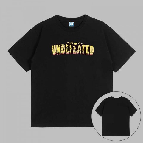Undefeated Loose Men's Cotton T-Shirt with Hood & EL Flashing