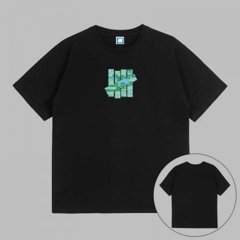 Undefeated Loose Men's Cotton T-Shirt with Hood & EL Flashing