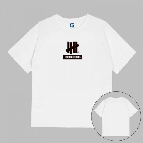 Undefeated Loose Men's Cotton T-Shirt with Hood & EL Flashing