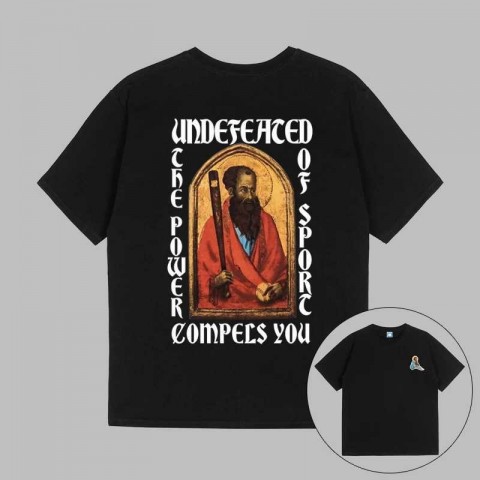 Undefeated Loose Men's Cotton T-Shirt with Hood & EL Flashing