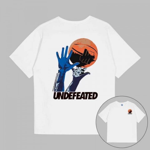 Undefeated Loose Men's Cotton T-Shirt with Hood & EL Flashing