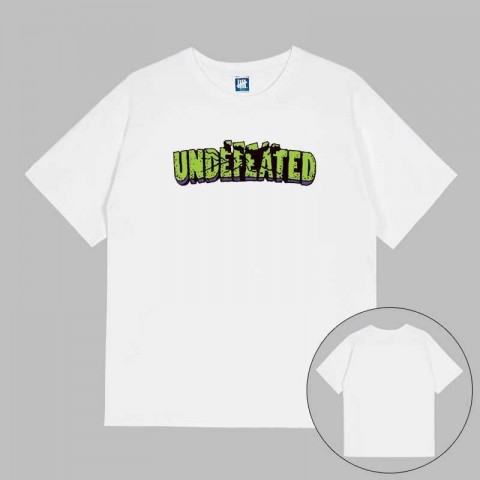 Undefeated Loose Men's Cotton T-Shirt with Hood & EL Flashing