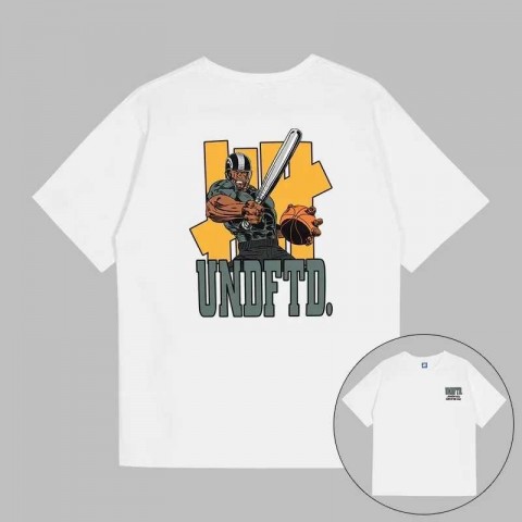 Undefeated Loose Men's Cotton T-Shirt with Hood & EL Flashing
