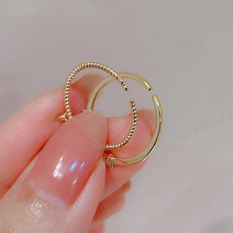 Trendy Adjustable Zircon Heart Rings Set for Women, Gold Color, Wedding Jewelry