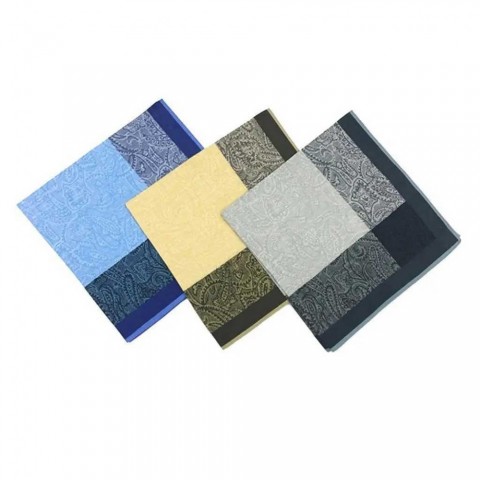 Vintage Jacquard Plaid Pocket Squares Set of 3 for Men