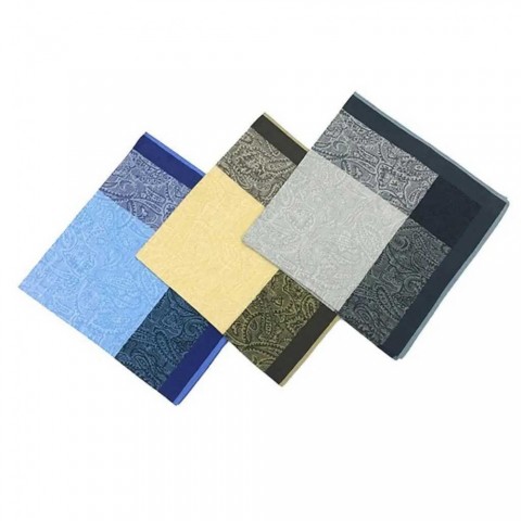 Vintage Jacquard Plaid Pocket Squares Set of 3 for Men