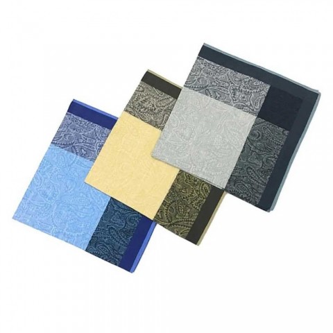 Vintage Jacquard Plaid Pocket Squares Set of 3 for Men