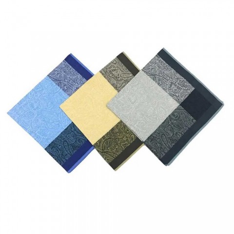 Vintage Jacquard Plaid Pocket Squares Set of 3 for Men