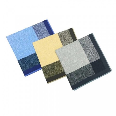 Vintage Jacquard Plaid Pocket Squares Set of 3 for Men