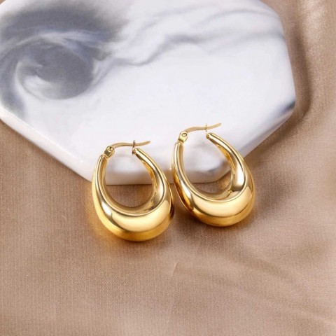 LUXUSTEEL Gothic Gold Charm Earrings for Women 10mm 13mm Bohemian Jewelry