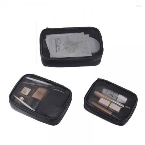 Cosmetic Bags for Women - Solid Color Makeup Bag with Zipper