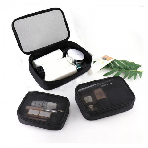 Cosmetic Bags for Women - Solid Color Makeup Bag with Zipper