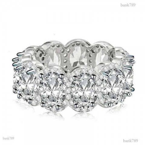 Choucong 2024 Designer Sterling Silver Oval White Topaz Moissanite Bridal Wedding Rings for Women