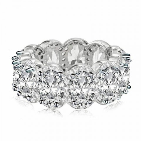 Choucong 2024 Designer Sterling Silver Oval White Topaz Moissanite Bridal Wedding Rings for Women