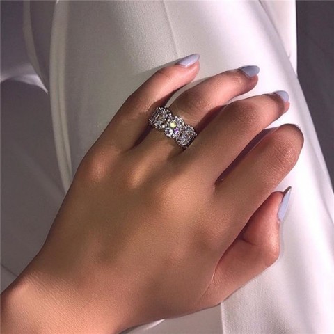 Choucong 2024 Designer Sterling Silver Oval White Topaz Moissanite Bridal Wedding Rings for Women