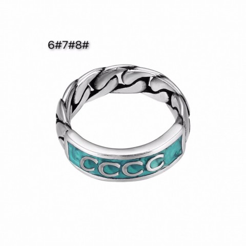 Unisex Sterling Silver Band Ring with Blue Enamel for Men and Women