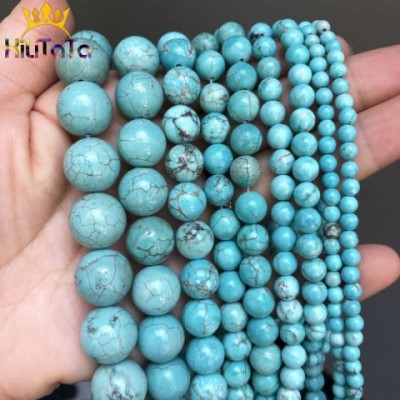Turquoise Crystal Beads Round Loose Jewelry Making DIY Fashion Accessories 4-12mm