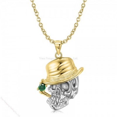MAGIC CHARMS Women's Gothic 925 Silver Skull Necklace, Hypoallergenic & Adjustable