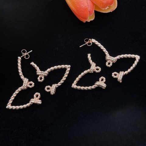 Designer Pearl Dangle Earrings in 18K Gold Plated with Heart Charm