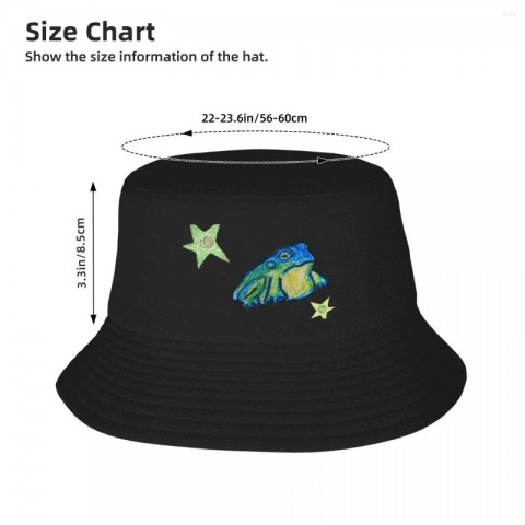Beret Bucket Hat - Crayon Frog Funny Design for Men Women