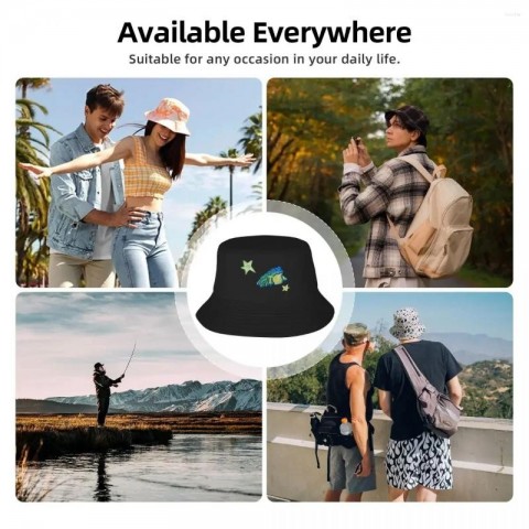 Beret Bucket Hat - Crayon Frog Funny Design for Men Women