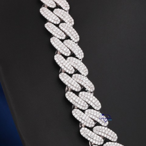 VVS Moissanite Diamond Pendant Necklace for Men - 22mm Iced Cuban Chain