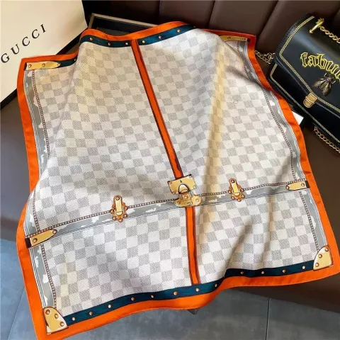 100% Natural Silk Scarf for Women - Fashionable Print Square Shawl & Hijab 2023