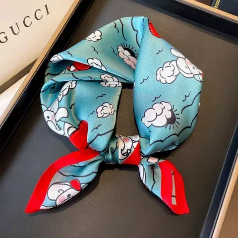 100% Natural Silk Scarf for Women - Fashionable Print Square Shawl & Hijab 2023