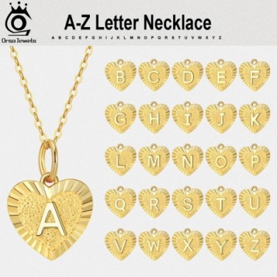 ORSA JEWELS Women's 14K Gold & 925 Sterling Silver Initial Heart Layered Necklace