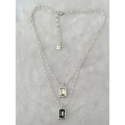 Luxury Two-Tone Gem Pendant Necklace by YS 2025 UNOde50 for Women