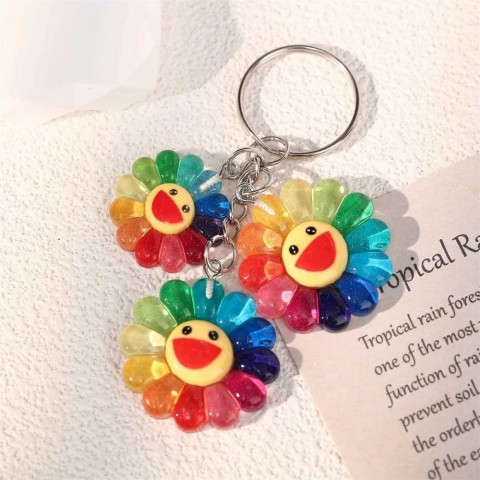 90s Rainbow Flower Keyring - Daisy Design for Women - Gift Idea W240911