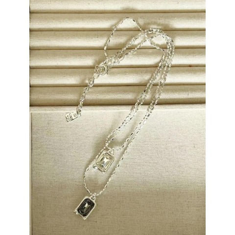 Luxury Two-Tone Gem Pendant Necklace by YS 2025 UNOde50 for Women