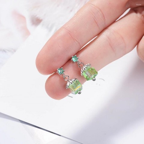 Lekani Women's Flower Stud Earrings 925 Sterling Silver Crystal Fine Jewelry