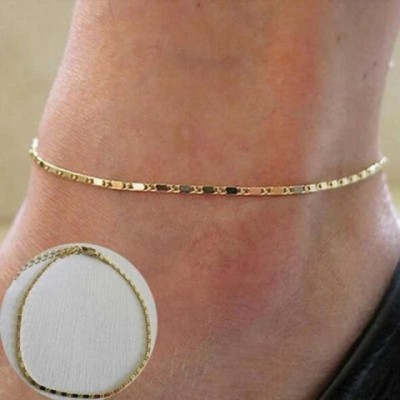 Boho Chic Women's Punk Metal Anklet with Sequins for Summer Beachwear