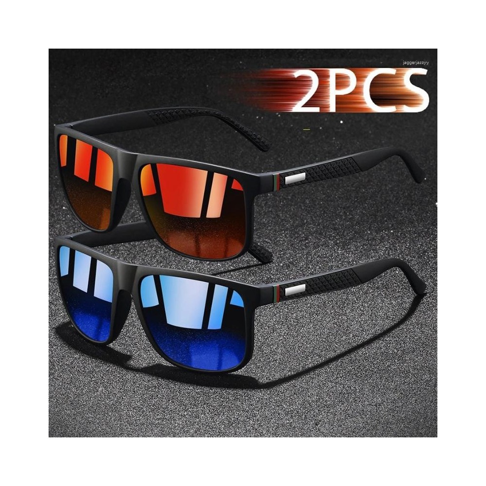 Colorful Striped Vintage Sunglasses for Men UV400 Protection Fashion Eyewear