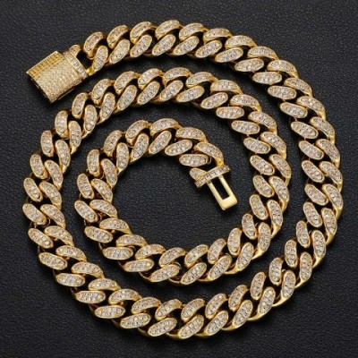 Snake Chain Unisex VVS Moissanite Pendant Necklace, 18K Gold Plated